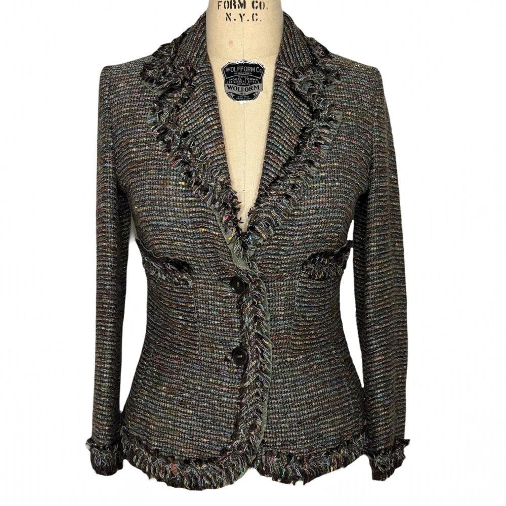 Escada Multicolor Tweed Women's Jacket Blazer